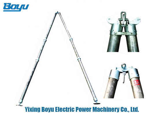 A Shape Tubular Gin Pole Transmission Line Stringing Tools Vertical Load 17-30kn
